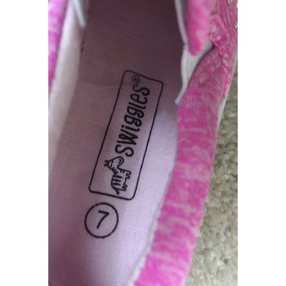 Swiggles Size 7 Slip On Glitter Sneakers Pink - Picture 3 of 4